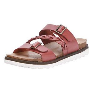 LIBERTYZENO Women Leather Platform Slides Sandals